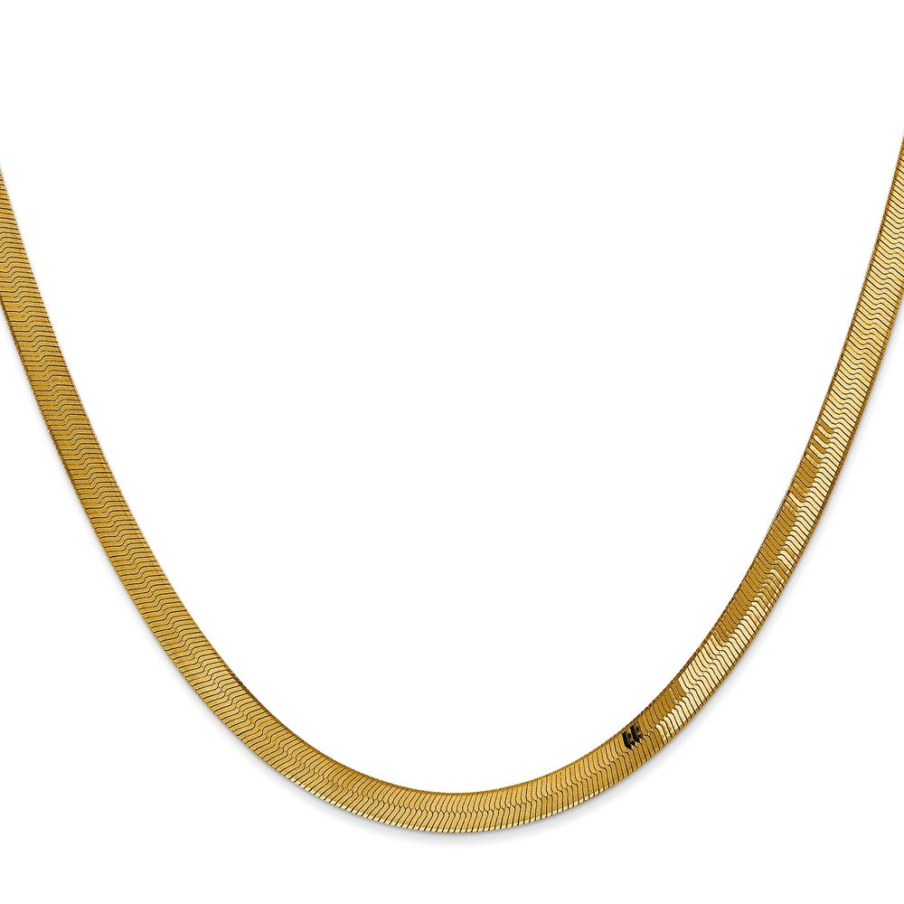 14K Gelbgold 4mm Silky Fischgrät Halskette
