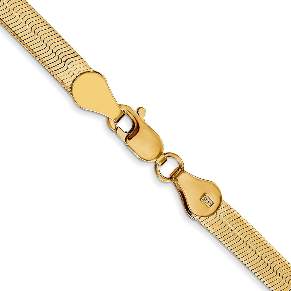 14K Gelbgold 4mm Silky Fischgrät Halskette