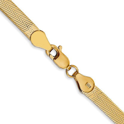 14K Gelbgold 4mm Silky Fischgrät Halskette