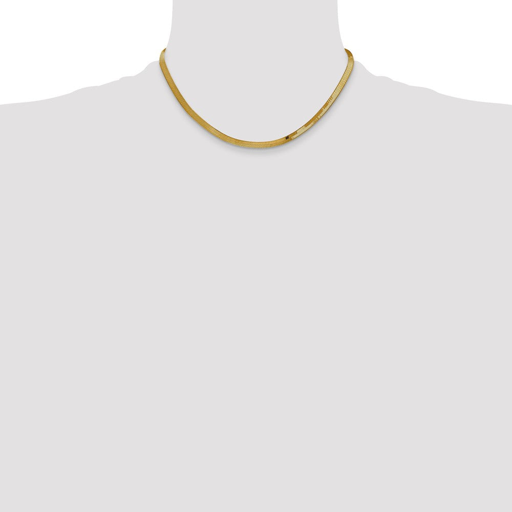 14K Gelbgold 4mm Silky Fischgrät Halskette