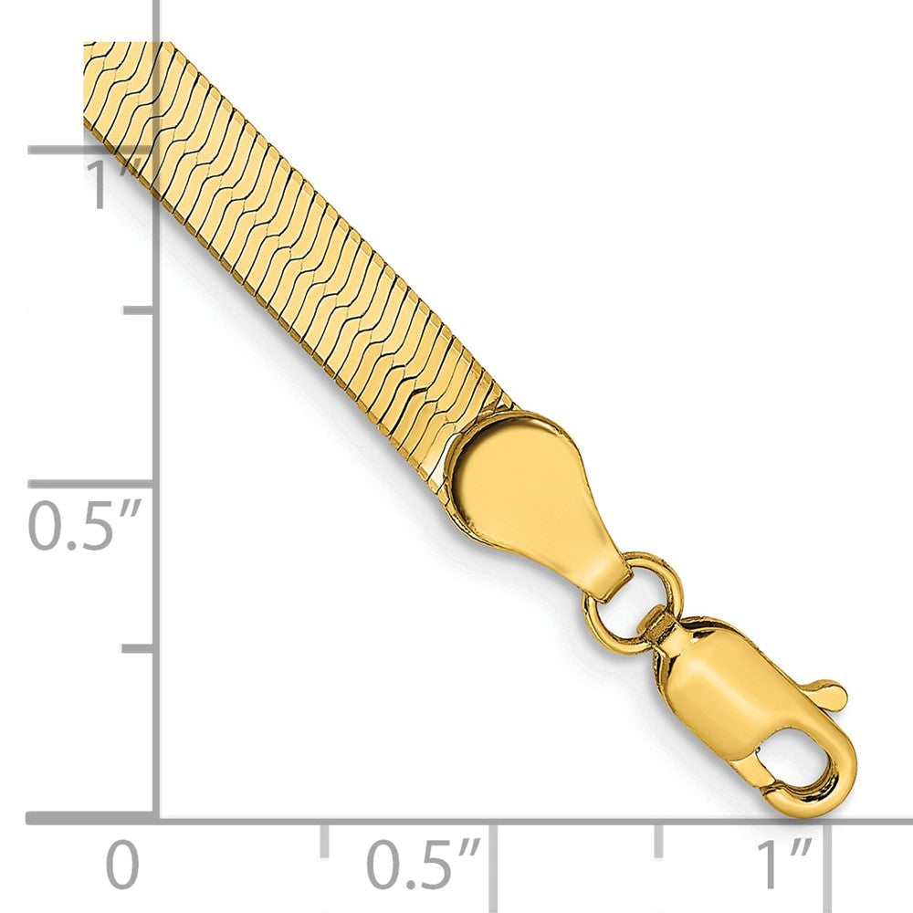 14K Gelbgold 4mm Silky Fischgrät Gliederarmband