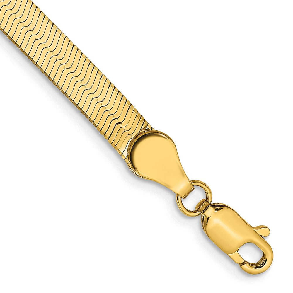 14K Gelbgold 4mm Silky Fischgrät Gliederarmband