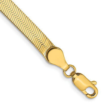 14K Gelbgold 4mm Silky Fischgrät Gliederarmband