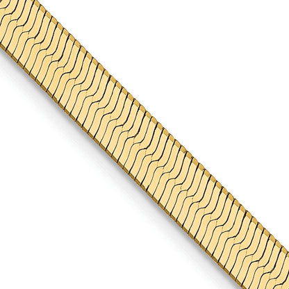14K Gelbgold 4mm Silky Fischgrät Halskette