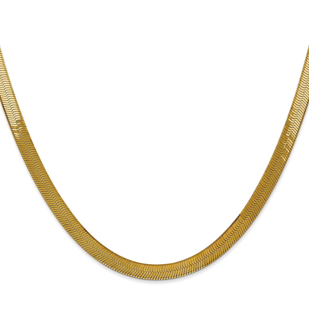 14K Gelbgold 5mm Silky Fischgrät Halskette