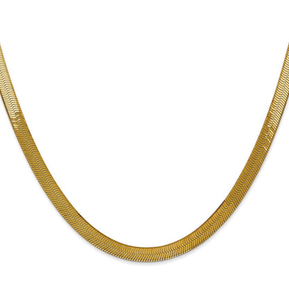14K Gelbgold 5mm Silky Fischgrät Halskette