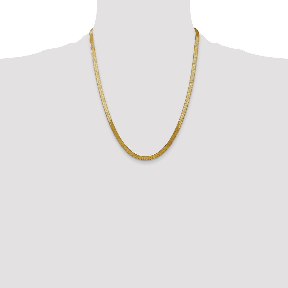 14K Gelbgold 5mm Silky Fischgrät Halskette