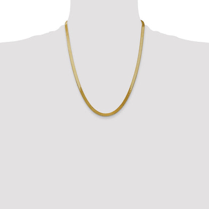 14K Gelbgold 5mm Silky Fischgrät Halskette