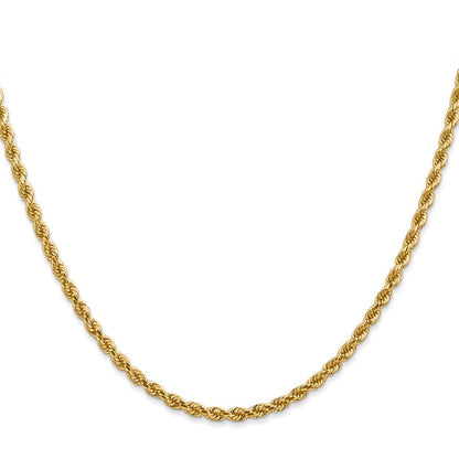 14K Weißgold 2.75mm Diamantiert Kordel Halskette