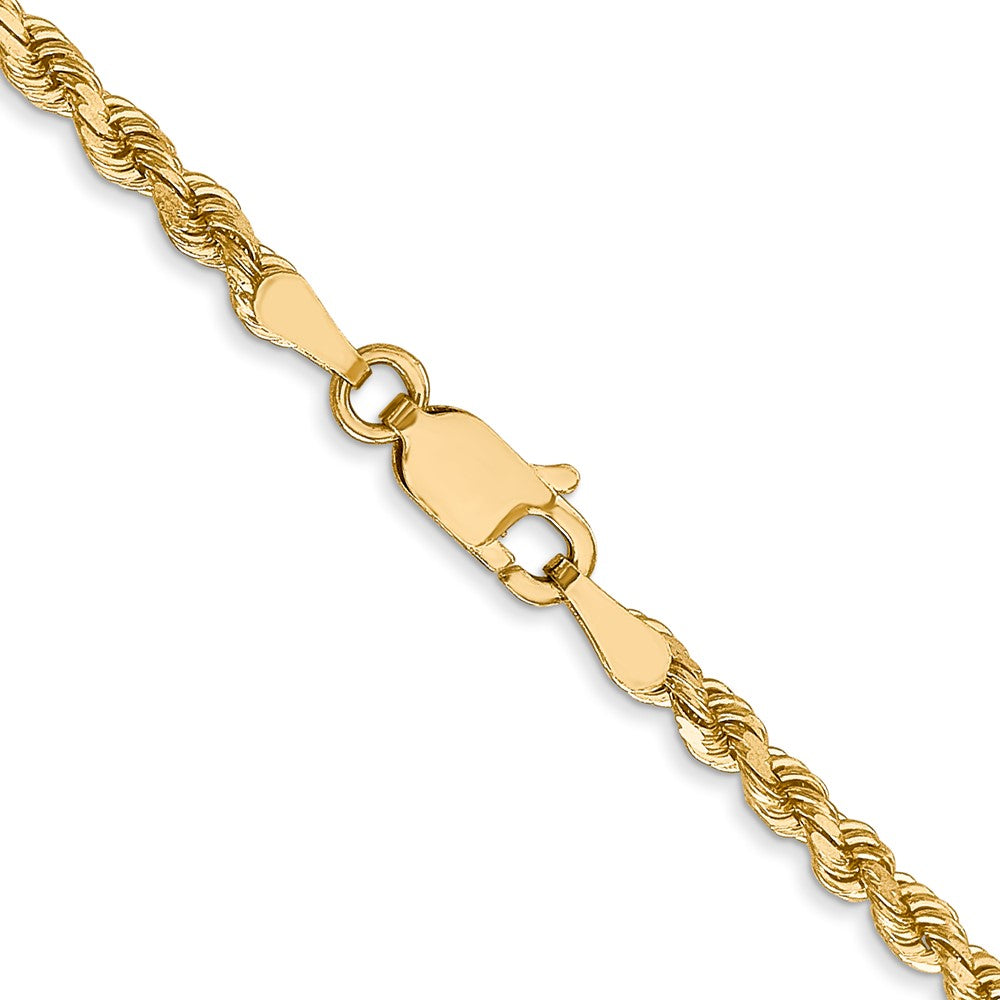 14K Weißgold 2.75mm Diamantiert Kordel Halskette