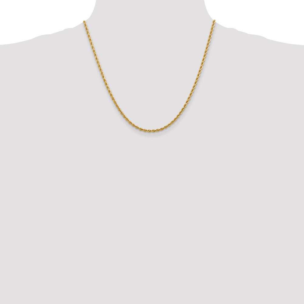 14K Weißgold 2.75mm Diamantiert Kordel Halskette