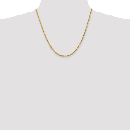 14K Weißgold 2.75mm Diamantiert Kordel Halskette