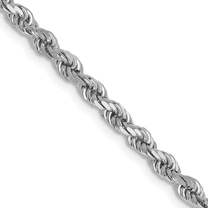 14K Weißgold 2.75mm Diamantiert Kordel Halskette