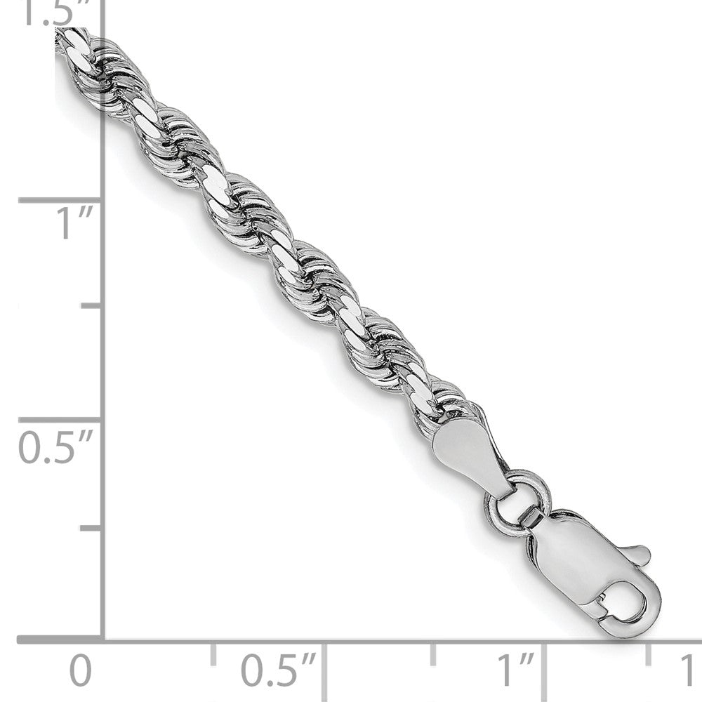 14K Weißgold 3.25mm Diamantiert Kordel Halskette