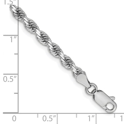 14K Weißgold 3.25mm Diamantiert Kordel Halskette