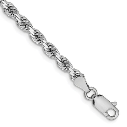 14K Weißgold 3.25mm Diamantiert Kordel Halskette