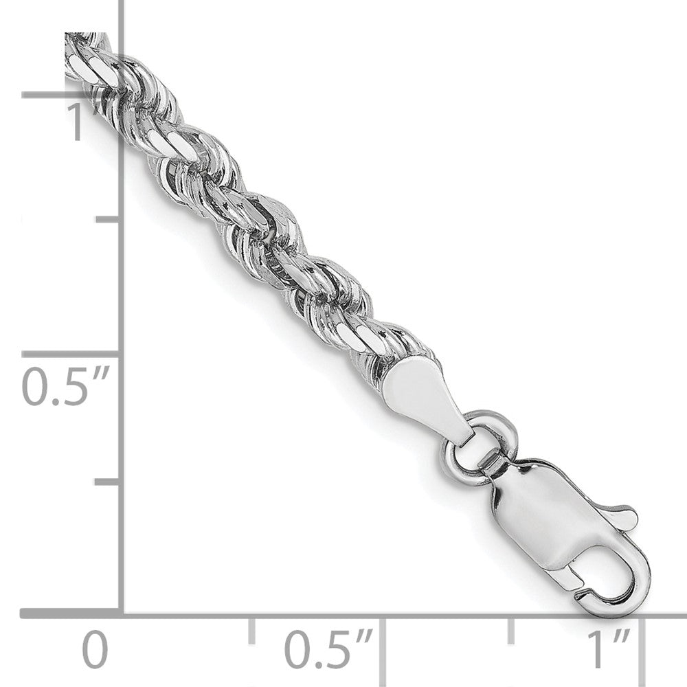 14K Weißgold 3.5mm Diamantiert Kordel Halskette