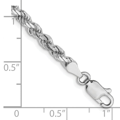14K Weißgold 3.5mm Diamantiert Kordel Halskette