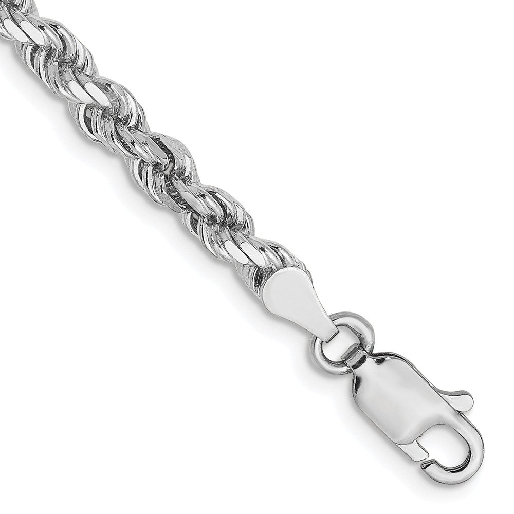 14K Weißgold 3.5mm Diamantiert Kordel Halskette