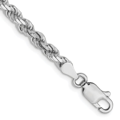 14K Weißgold 3.5mm Diamantiert Kordel Halskette