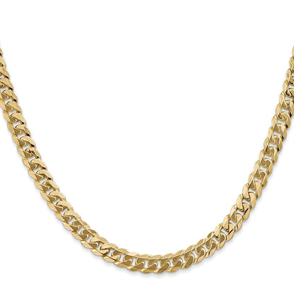 14K Weißgold 5.75mm Flach Abgeschrägt Panzer Halskette