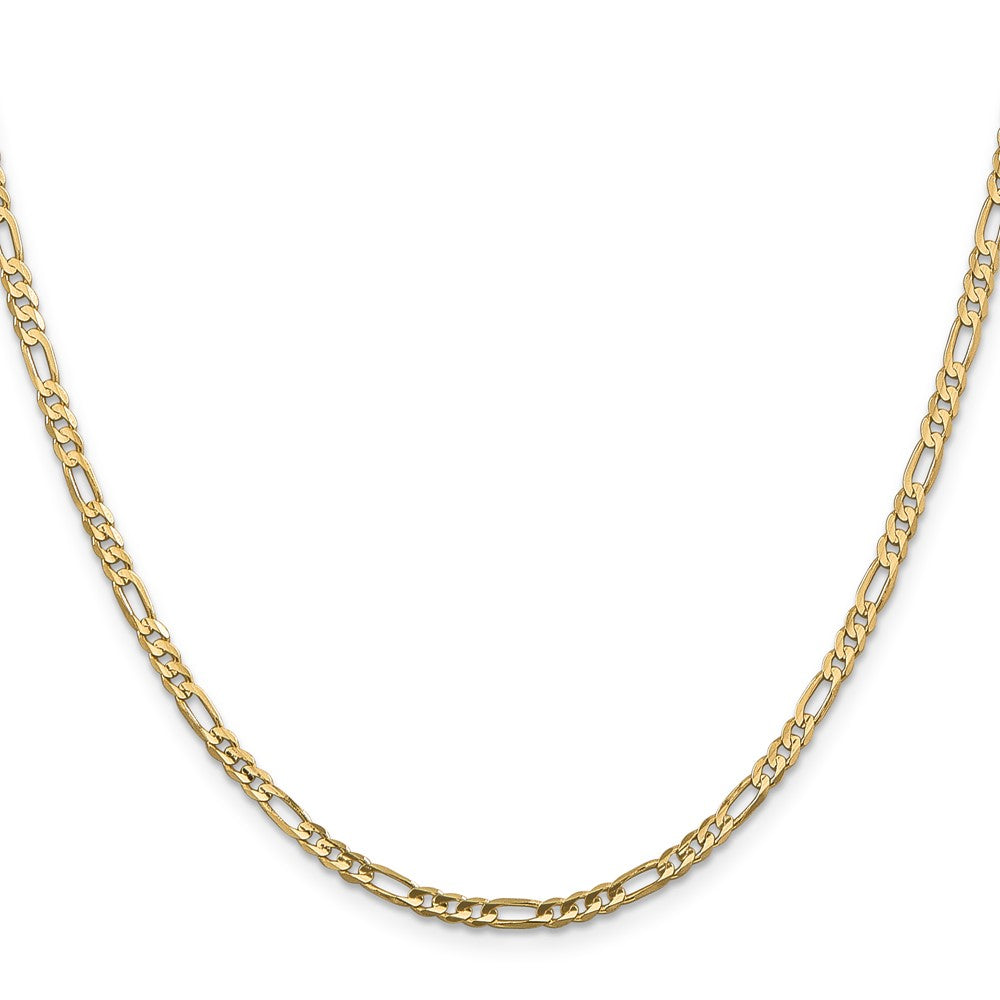 14K Gelbgold 3mm Konkav Offen Figaro Halskette