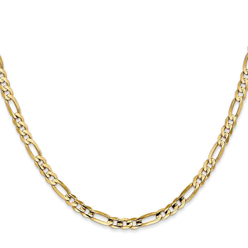 14K Gelbgold 4mm Konkav Offen Figaro Halskette