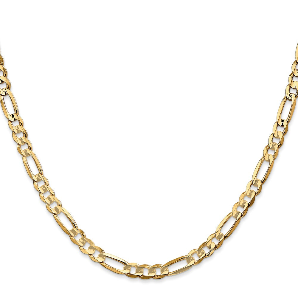 14K Gelbgold 4.5mm Konkav Offen Figaro Halskette