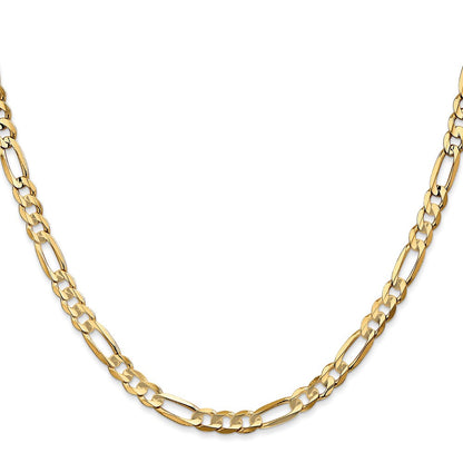 14K Gelbgold 4.5mm Konkav Offen Figaro Halskette