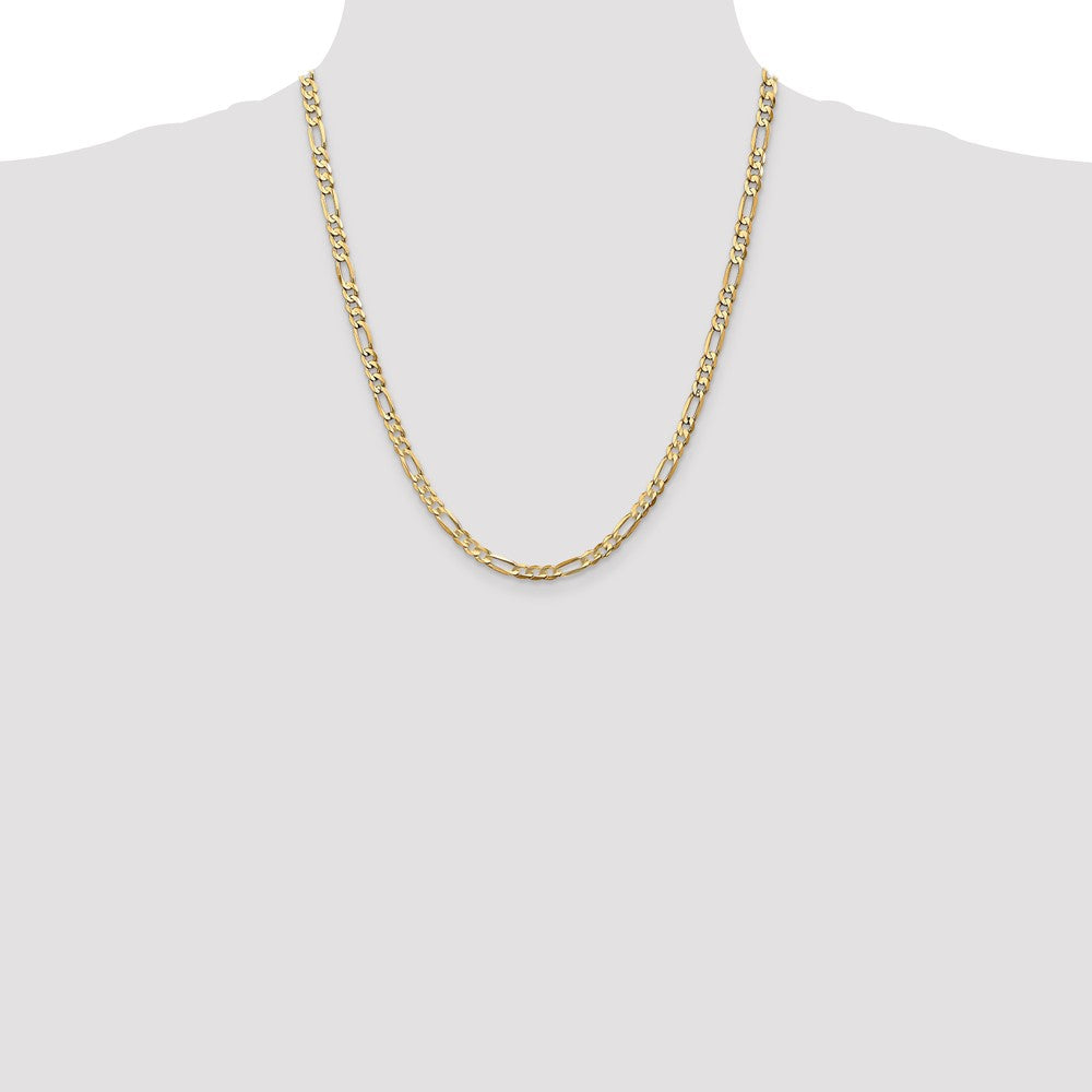 14K Gelbgold 4.5mm Konkav Offen Figaro Halskette