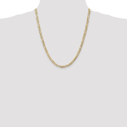 14K Gelbgold 4.5mm Konkav Offen Figaro Halskette