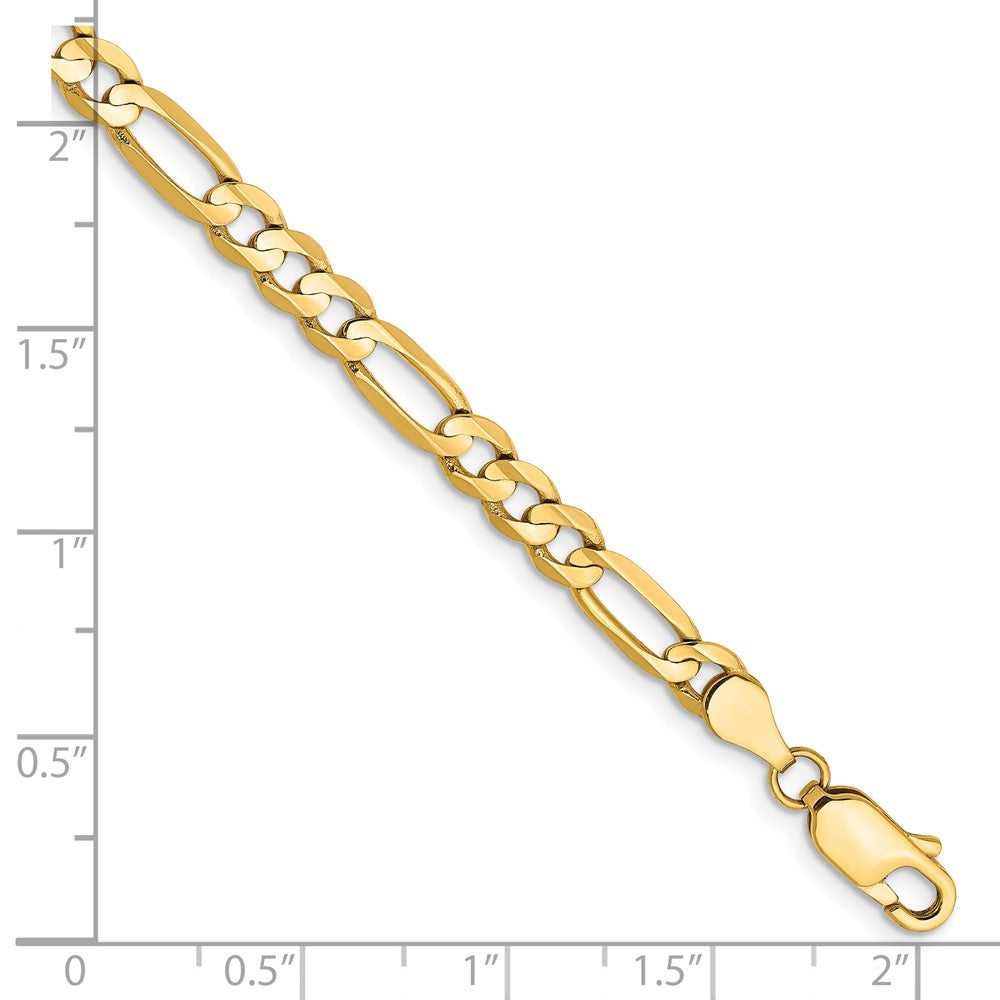 14K Gelbgold 4.5mm Konkav Offen Figaro Gliederarmband