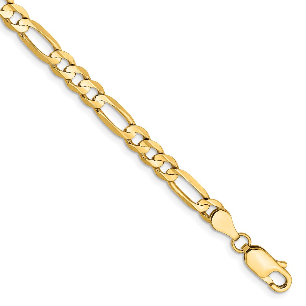 14K Gelbgold 4.5mm Konkav Offen Figaro Gliederarmband