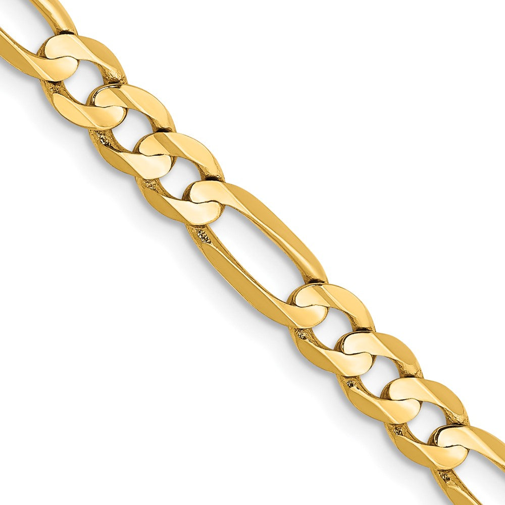 14K Gelbgold 4.5mm Konkav Offen Figaro Halskette