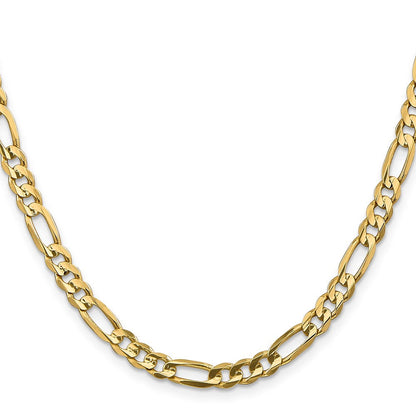 14K Gelbgold 5.5mm Konkav Offen Figaro Halskette