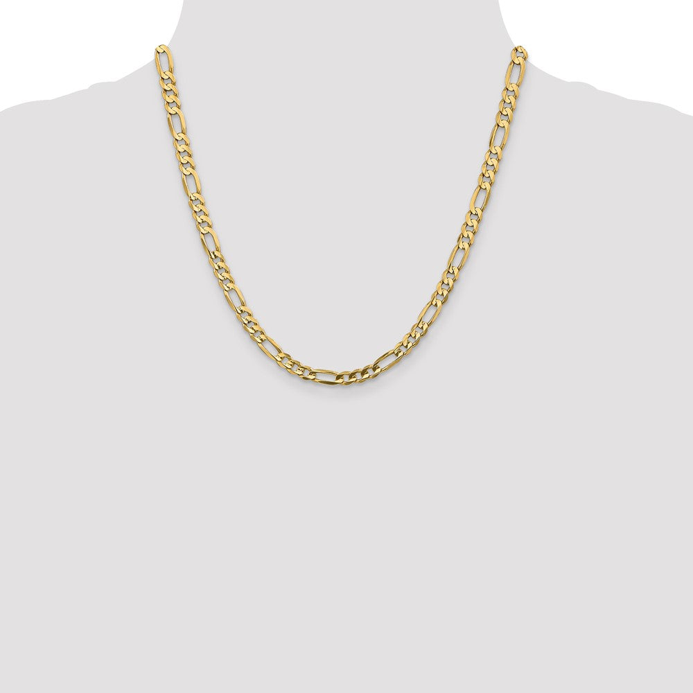 14K Gelbgold 5.5mm Konkav Offen Figaro Halskette