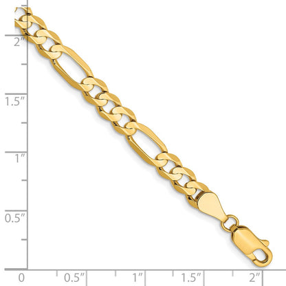 14K Gelbgold 5.5mm Konkav Offen Figaro Gliederarmband