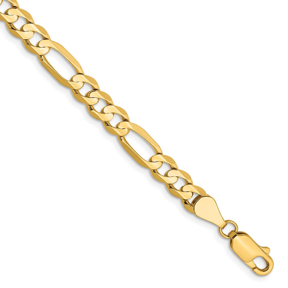 14K Gelbgold 5.5mm Konkav Offen Figaro Gliederarmband