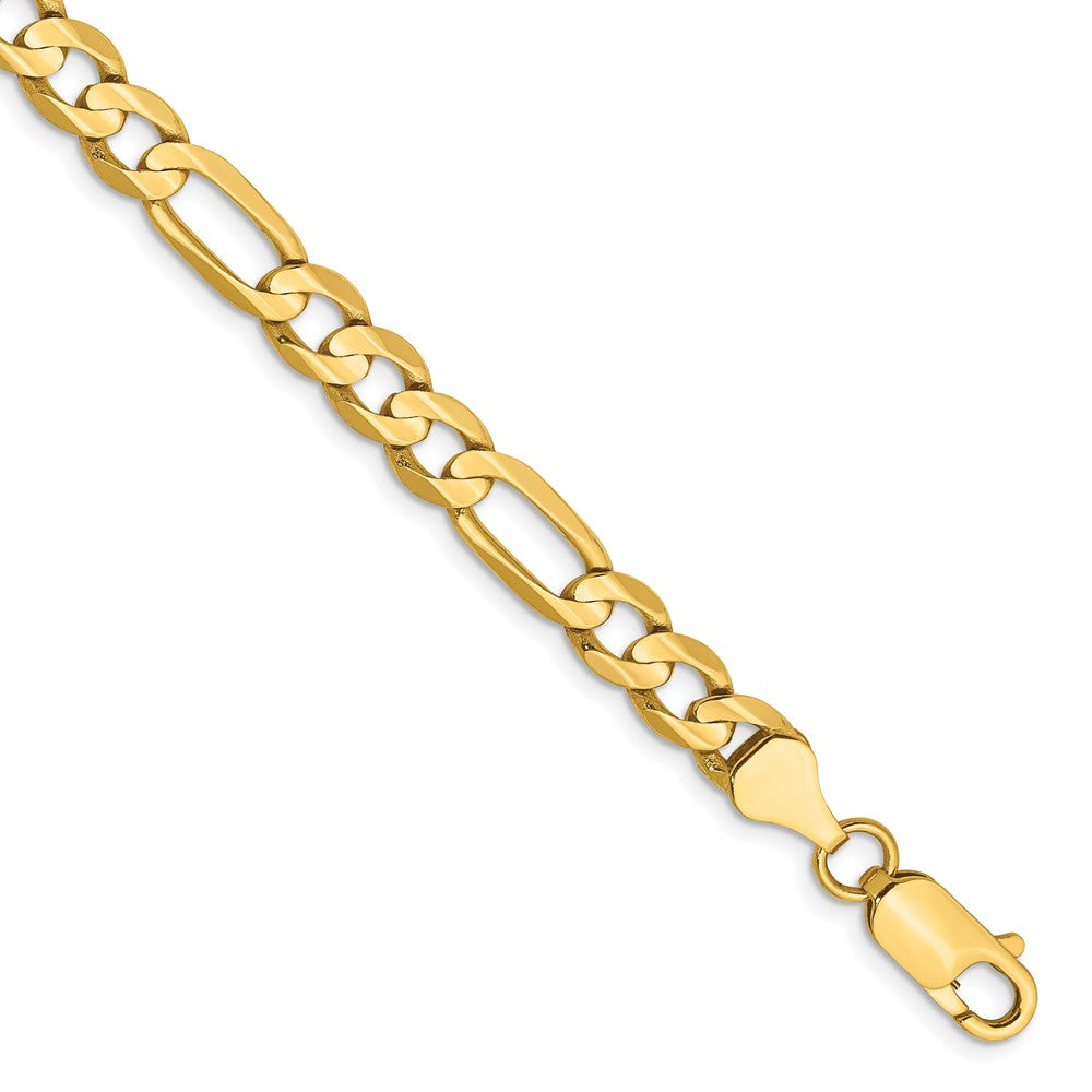 14K Gelbgold 6mm Konkav Offen Figaro Halskette