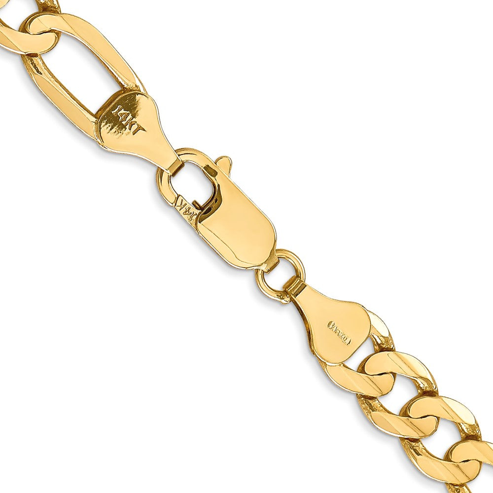 14K Gelbgold 6.75mm Konkav Offen Figaro Halskette