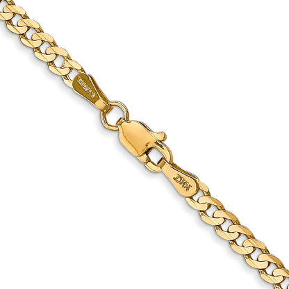 14K Gelbgold 3mm Offen Konkav Panzer Halskette