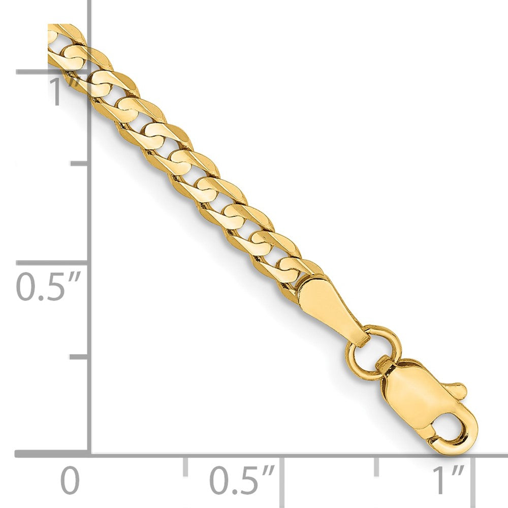 14K Gelbgold 3mm Offen Konkav Panzer Gliederarmband