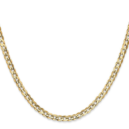 14K Gelbgold 3.8mm Offen Konkav Panzer Halskette