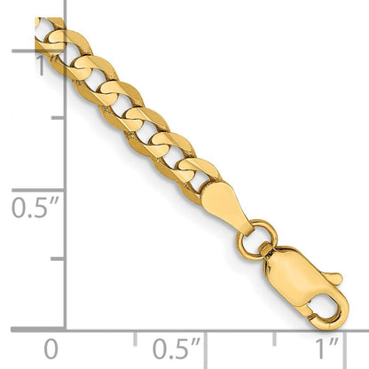 14K Gelbgold 3.8mm Offen Konkav Panzer Gliederarmband