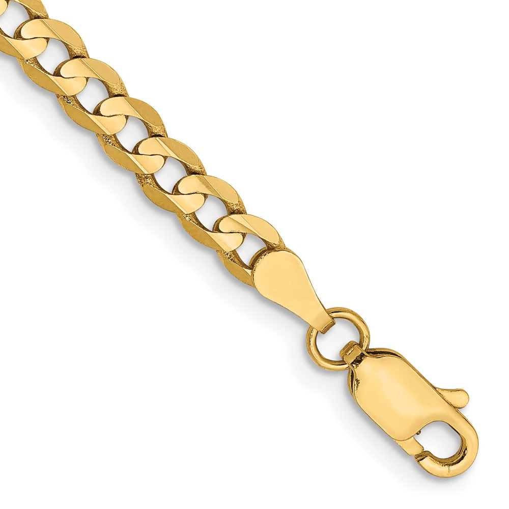 14K Gelbgold 3.8mm Offen Konkav Panzer Gliederarmband