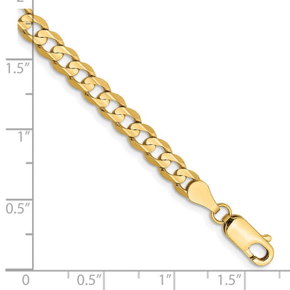 14K Gelbgold 4.5mm Offen Konkav Panzer Gliederarmband