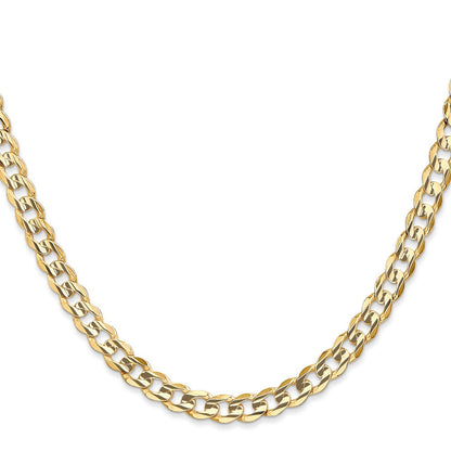 14K Gelbgold 5.25mm Offen Konkav Panzer Halskette