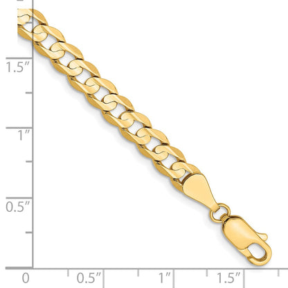 14K Gelbgold 5.25mm Offen Konkav Panzer Gliederarmband
