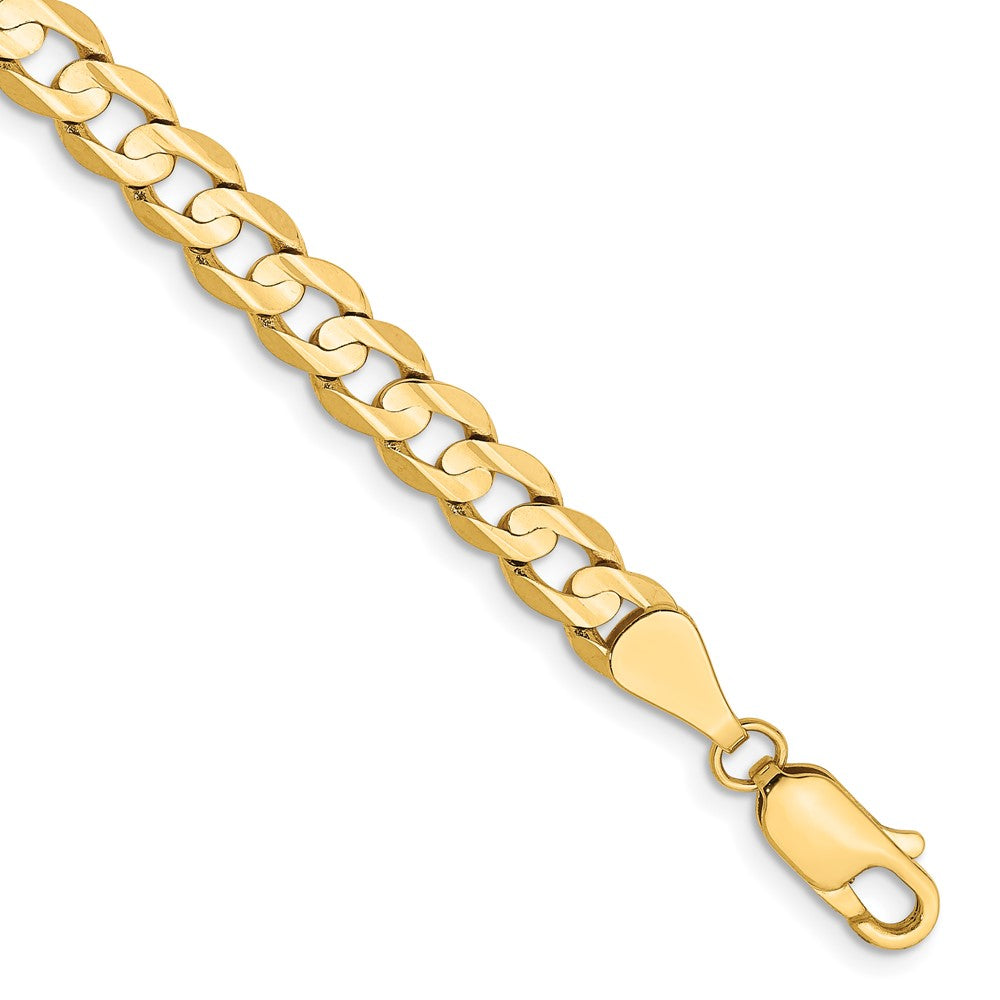 14K Gelbgold 5.25mm Offen Konkav Panzer Gliederarmband