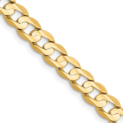 14K Gelbgold 5.25mm Offen Konkav Panzer Halskette